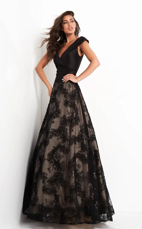 Prom dresses with cold - shoulder ruffled sleeves and floral prints for a romantic and fashionable styleJovani 03330 Dress Prom dresses with cold - shoulder ruffled sleeves and floral prints for a romantic and fashionable styleJovani 03330 Dress