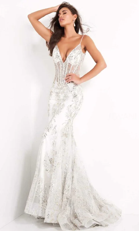 Prom dresses with side - slit pockets and solid - color fabrics for a practical and stylish formal lookJovani - 3675 Sheer Corset Bodice Sequin Mermaid Gown Prom dresses with side - slit pockets and solid - color fabrics for a practical and stylish formal lookJovani - 3675 Sheer Corset Bodice Sequin Mermaid Gown