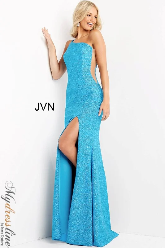 Formal dresses with wrap - around styles and beaded belts for a customized fitJovani JVN06126 Formal dresses with wrap - around styles and beaded belts for a customized fitJovani JVN06126
