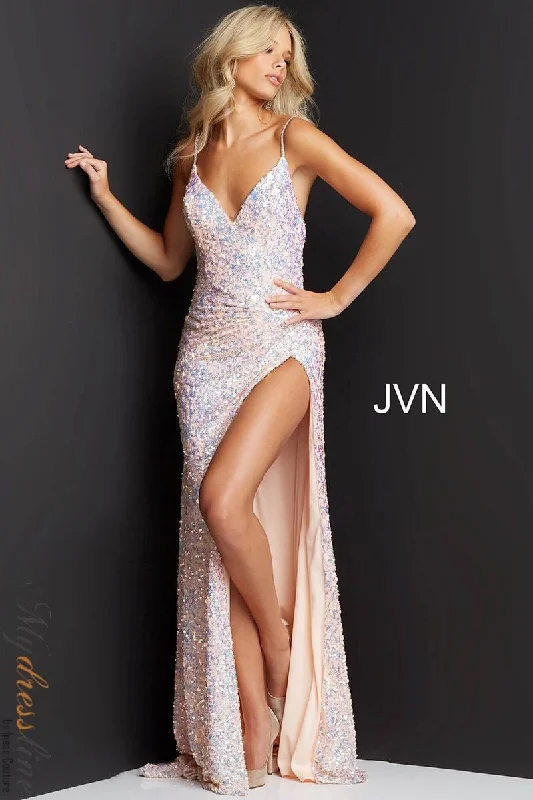 Prom dresses with keyhole backs and rhinestone - studded straps for a flirty lookJovani JVN07590 Prom dresses with keyhole backs and rhinestone - studded straps for a flirty lookJovani JVN07590