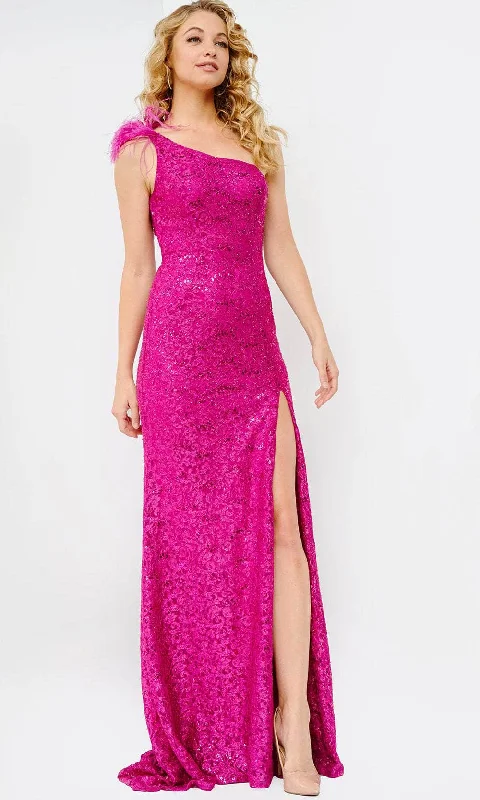 Sleeveless formal dresses with sequined straps and a - line skirts for a classic formal eventJVN by Jovani JVN08175 - Asymmetric Sequin Lace Prom Gown Sleeveless formal dresses with sequined straps and a - line skirts for a classic formal eventJVN by Jovani JVN08175 - Asymmetric Sequin Lace Prom Gown
