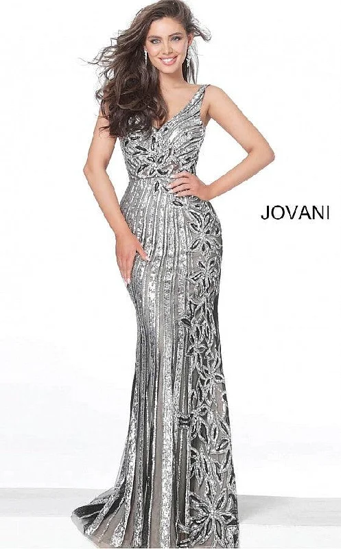 Bodycon dress with a lace - up front​Jovani 03209 Long Formal Prom Dress