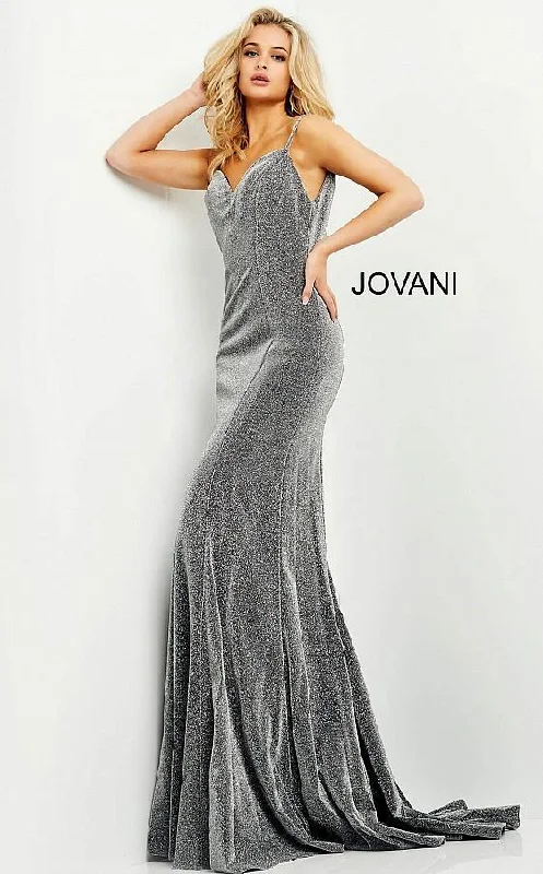 Bodycon dress with a high - low hem for a trendy lookJovani 68125 Spaghetti Strap Glitter Long Prom Gown B Bodycon dress with a high - low hem for a trendy lookJovani 68125 Spaghetti Strap Glitter Long Prom Gown B