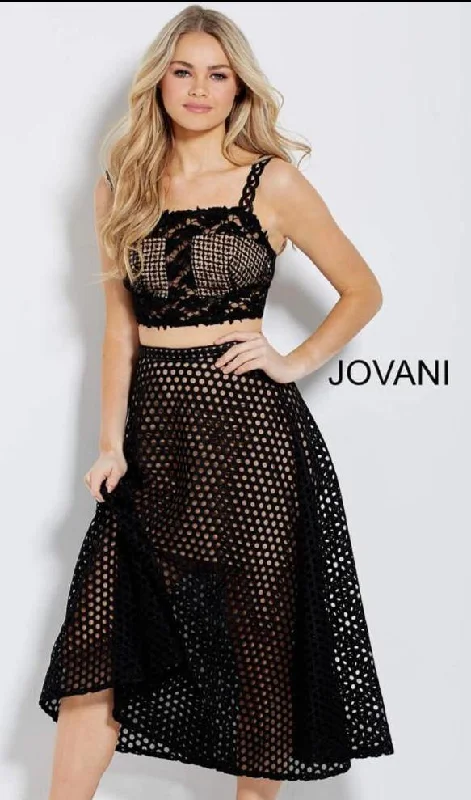 Bodycon dress with a wrap - around style​Jovani M61176 Two Piece Long Dress