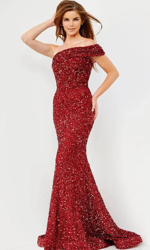 Long - train formal dresses in chiffon for a dramatic prom entranceJVN by Jovani JVN23116 - One Shoulder Sequin Prom Dress Long - train formal dresses in chiffon for a dramatic prom entranceJVN by Jovani JVN23116 - One Shoulder Sequin Prom Dress