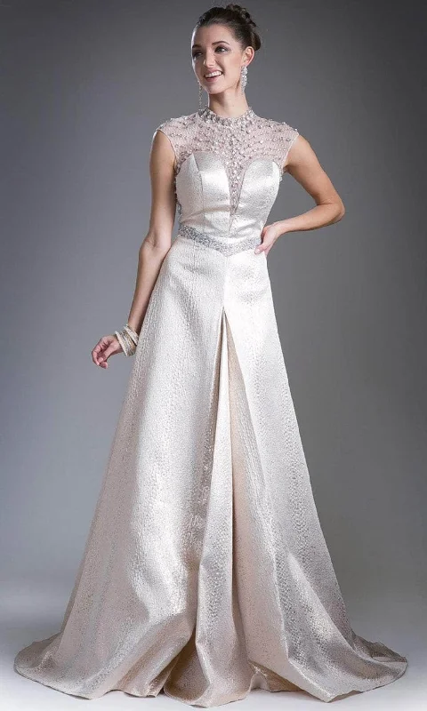 Mermaid - cut formal dresses in satin for a glamorous prom nightLadivine 13557 - High Neck Illusion A-Line Gown Mermaid - cut formal dresses in satin for a glamorous prom nightLadivine 13557 - High Neck Illusion A-Line Gown