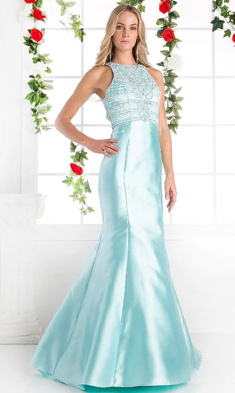 Long - train formal dresses in chiffon for a dramatic prom entranceLadivine ML6538 - Embellished Jewel Evening Dress Long - train formal dresses in chiffon for a dramatic prom entranceLadivine ML6538 - Embellished Jewel Evening Dress