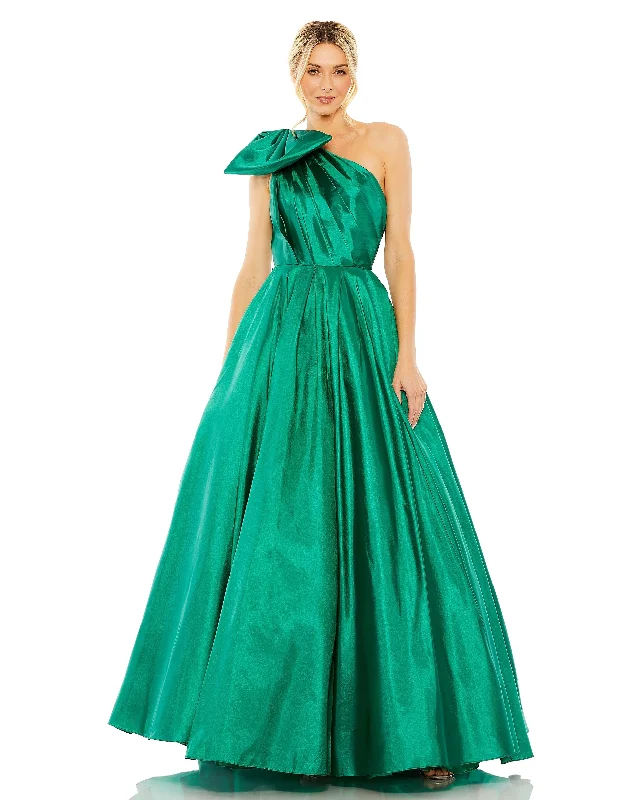 Party dresses with a tiered skirt for a fun and voluminous styleMac Duggal 11599 Long One Shoulder Bow Detail Ball Gown Party dresses with a tiered skirt for a fun and voluminous styleMac Duggal 11599 Long One Shoulder Bow Detail Ball Gown