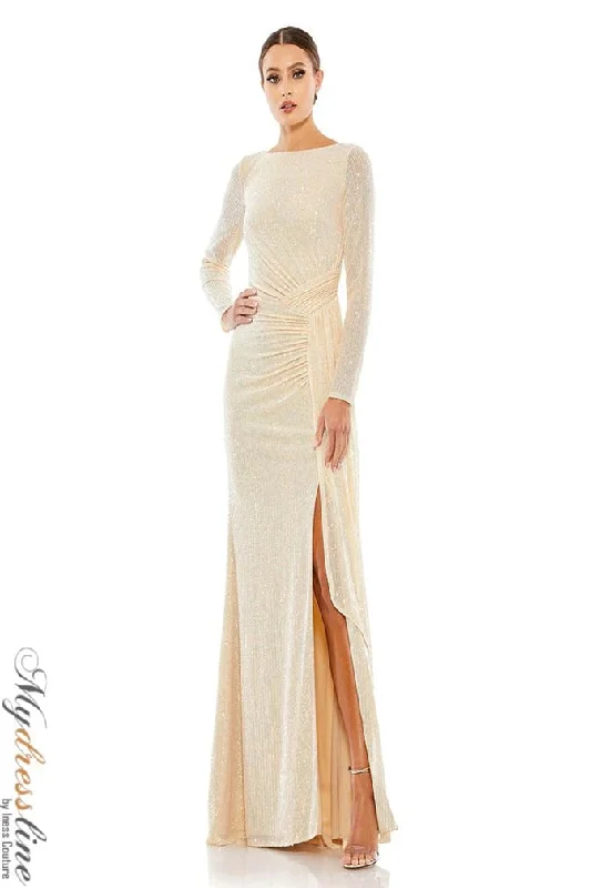 Prom dresses with geometric - cutout sleeves and flowing chiffon fabrics for a modern and airy lookMac Duggal 26715 Prom dresses with geometric - cutout sleeves and flowing chiffon fabrics for a modern and airy lookMac Duggal 26715