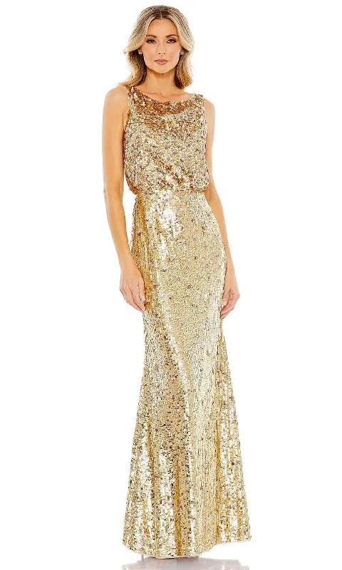 Sheath formal dresses with metallic thread detailing for a modern promMac Duggal 93645 - Sequined Sleeveless High Neck Dress Sheath formal dresses with metallic thread detailing for a modern promMac Duggal 93645 - Sequined Sleeveless High Neck Dress