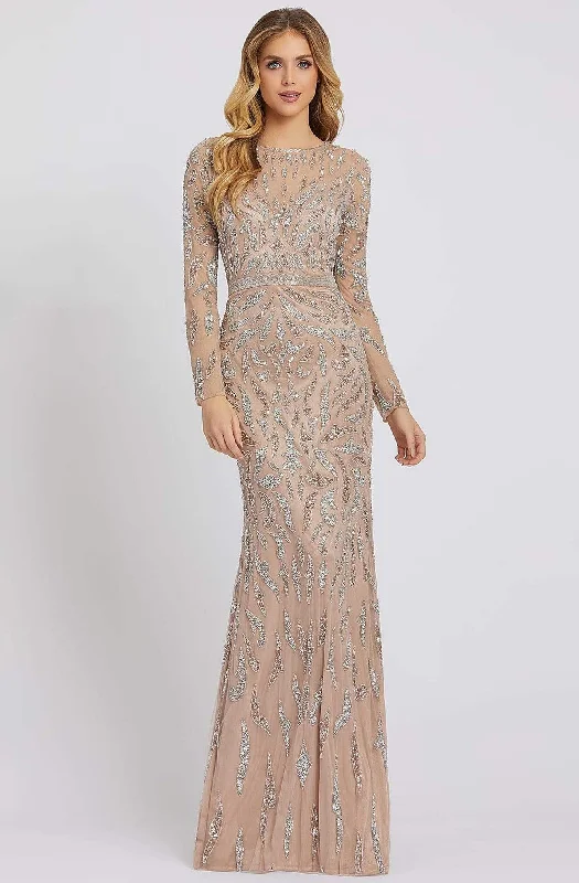 Prom dresses with lace - trimmed sleeves and empire - style waists for a flattering and vintage - inspired formal affairMac Duggal Evening - 5124D Jewel Long Sleeves Evening Dress Prom dresses with lace - trimmed sleeves and empire - style waists for a flattering and vintage - inspired formal affairMac Duggal Evening - 5124D Jewel Long Sleeves Evening Dress