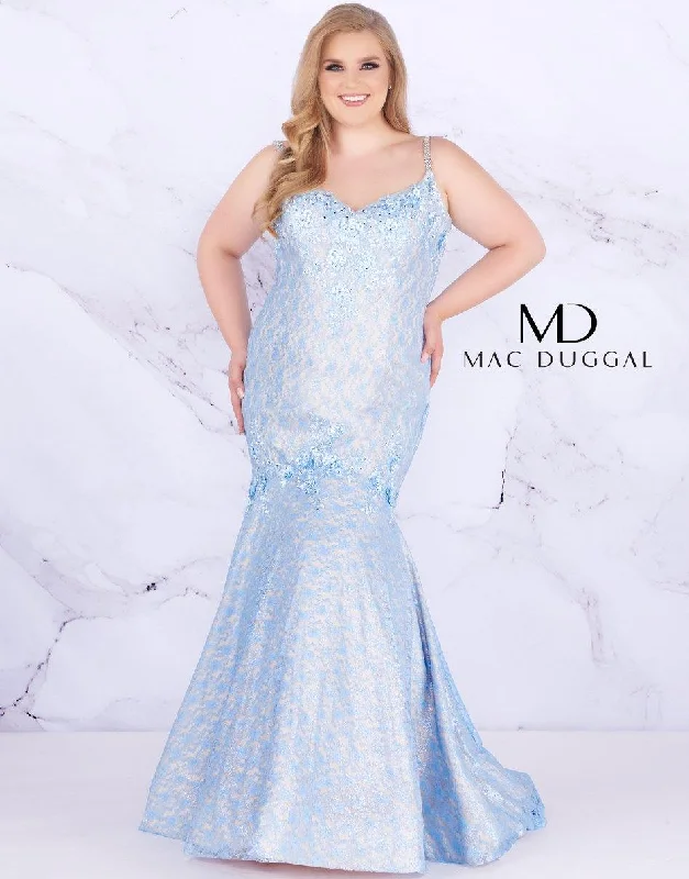 Bodycon dress in a neon color for a vibrant appearance​Mac Duggal 77557 Fabulouss Long Mermaid Lace Dress