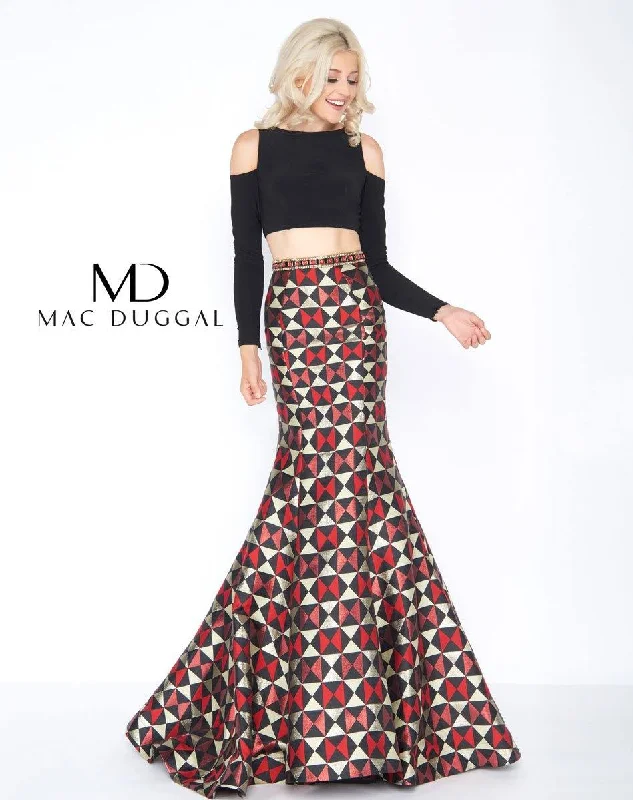 Bodycon dress for a cocktail party​Mac Duggal 66523 Long Formal Two Piece Prom Gown