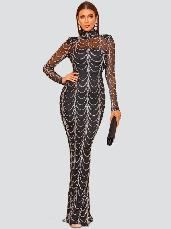 Prom dresses with metallic - colored fabrics and beaded embroidery for a glamorous promSee-through Ripple Cocktail Dress M0032 Prom dresses with metallic - colored fabrics and beaded embroidery for a glamorous promSee-through Ripple Cocktail Dress M0032