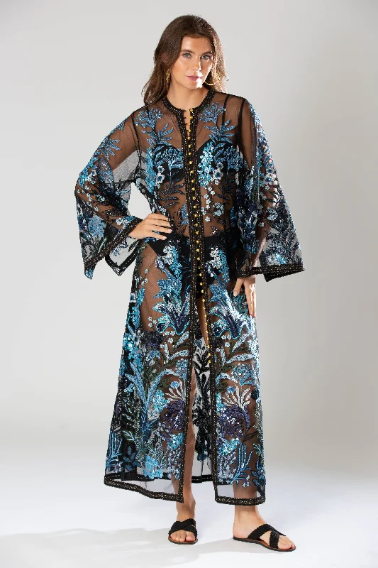 Wrap - around cover ups for a customizable fitBasima Sequin Caftan