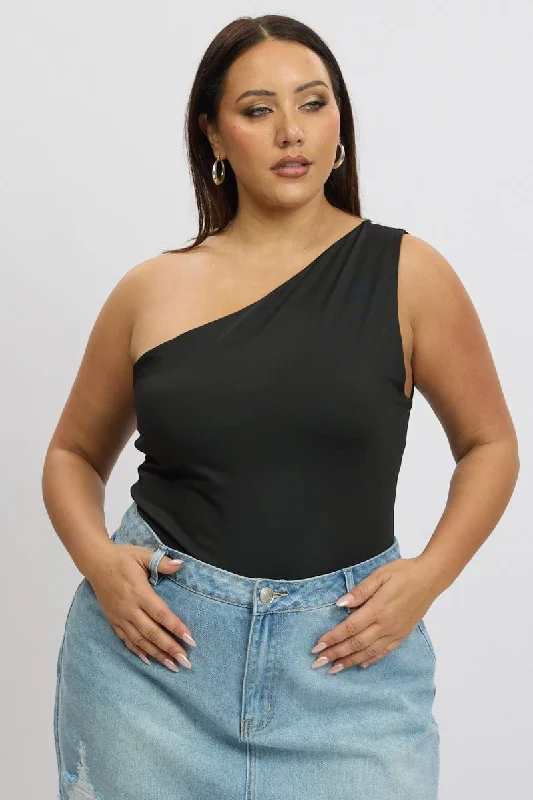 Black Bodysuit One Shoulder