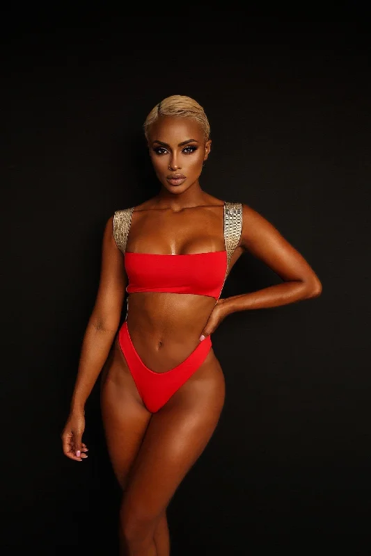 Brick Of Gold Monokini (Red )