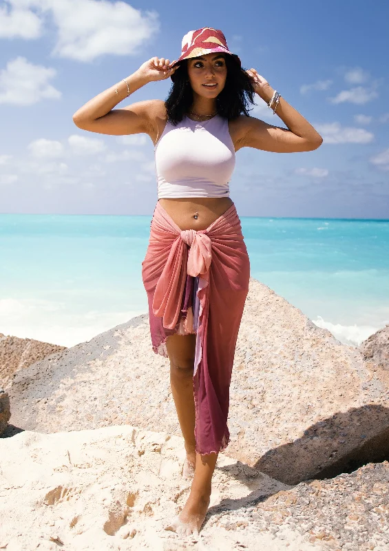 Opaque cover ups for a more modest beach lookCherry Cola Mesh Cover Up