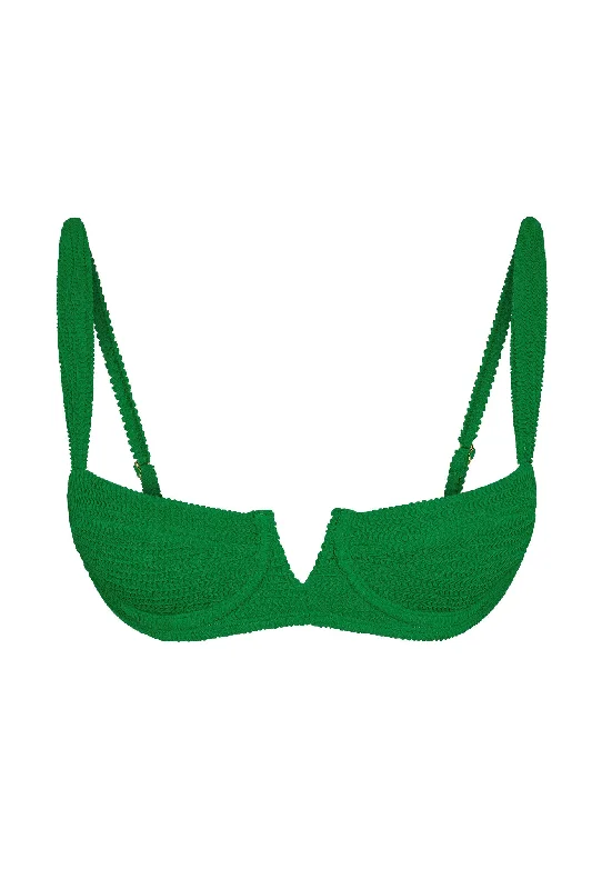 Women's Mesh - Inserted Swim Tops in Black for a Sexy and Modern Beach EnsembleClovelly Top - Palm Green Crinkle Women's Mesh - Inserted Swim Tops in Black for a Sexy and Modern Beach EnsembleClovelly Top - Palm Green Crinkle