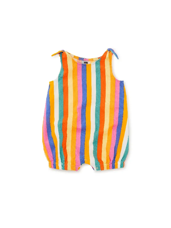 Tie Shoulder Baby Romper - Lamu Sunset Stripe