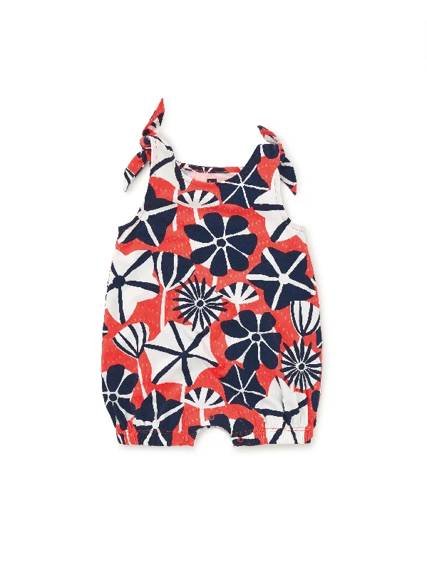 Tie Shoulder Baby Romper - Watamu Sea Floral