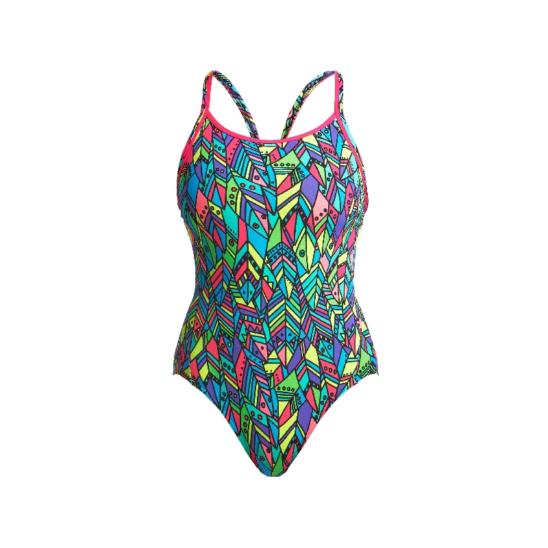 Monokini women swimwear with a unique one - piece - meets - bikini designFEATHER FIESTA | LADIES DIAMOND BACK ONE PIECE Monokini women swimwear with a unique one - piece - meets - bikini designFEATHER FIESTA | LADIES DIAMOND BACK ONE PIECE