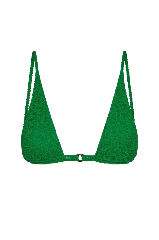 Plus Size Women's Ruched Swim Tops in Green for a Comfortable and Stylish Beach OutfitHavana Top - Palm Green Crinkle Plus Size Women's Ruched Swim Tops in Green for a Comfortable and Stylish Beach OutfitHavana Top - Palm Green Crinkle