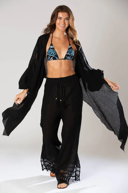 Vintage - inspired cover ups for a retro beach styleIsa Cotton Gauze Tie Shawl