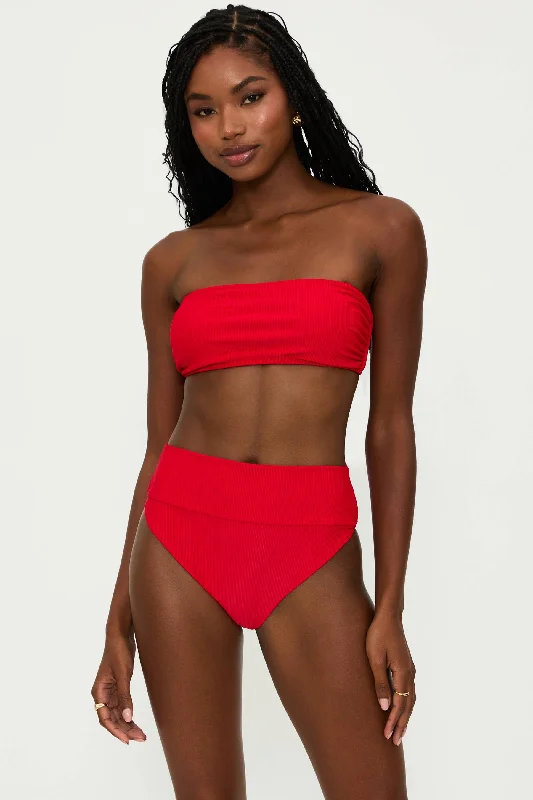 Women's Long - Sleeve Rash Guard Swim Tops in Black for Sun Protection and SurfingKelsey Top Red Women's Long - Sleeve Rash Guard Swim Tops in Black for Sun Protection and SurfingKelsey Top Red