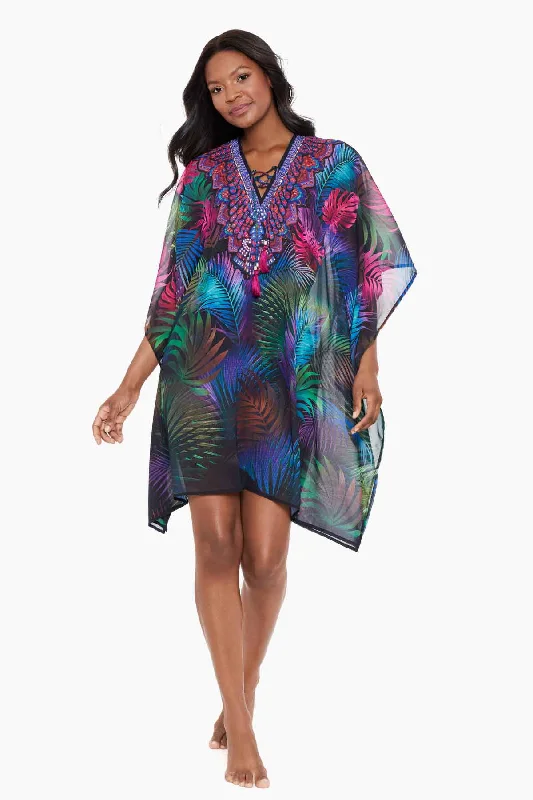 Bohemian - style cover ups for a free - spirited beach aestheticPixel Palmas Caftan Swim Cover Up Bohemian - style cover ups for a free - spirited beach aestheticPixel Palmas Caftan Swim Cover Up