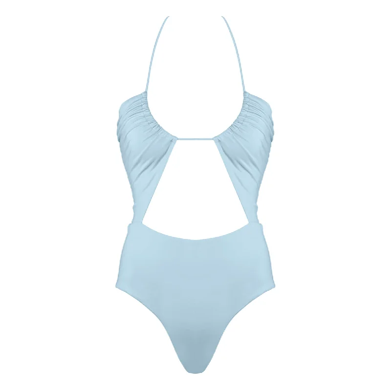 Women's Long - Sleeve Turtleneck One - Pieces in Navy for a Sophisticated Winter EnsembleMOROCCO Swimsuit - LIGHT BLUE Women's Long - Sleeve Turtleneck One - Pieces in Navy for a Sophisticated Winter EnsembleMOROCCO Swimsuit - LIGHT BLUE