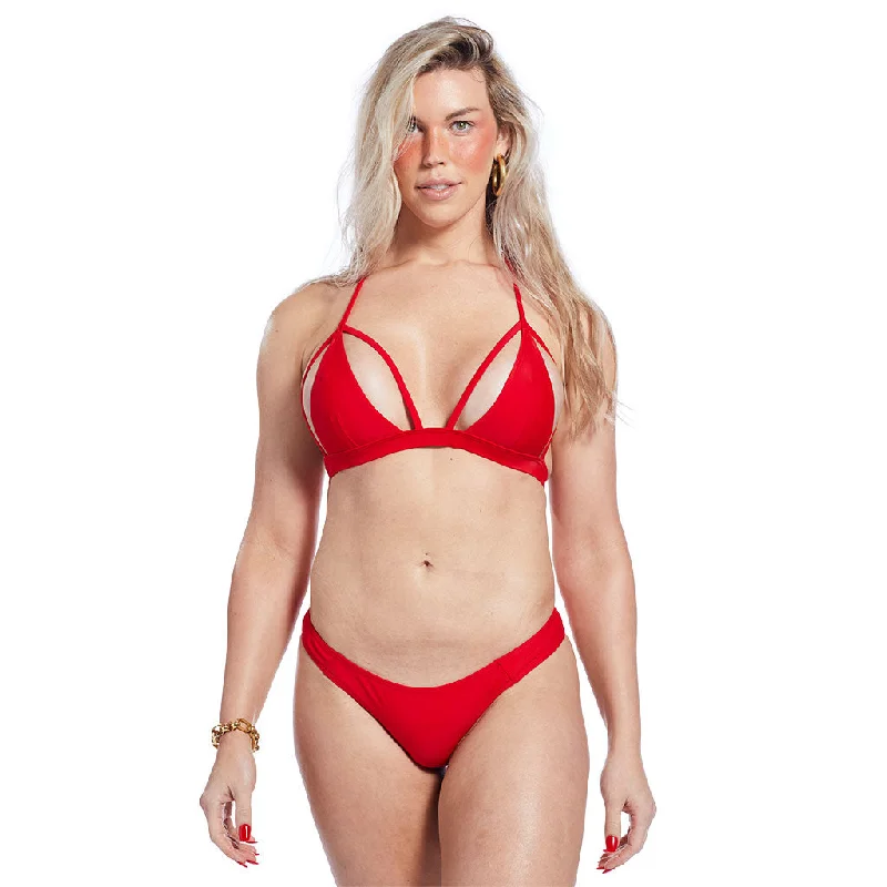 Women's High - Neck Swim Tops in Navy with Zipper for a Sleek and Sporty LookOutlined Top - Red Women's High - Neck Swim Tops in Navy with Zipper for a Sleek and Sporty LookOutlined Top - Red
