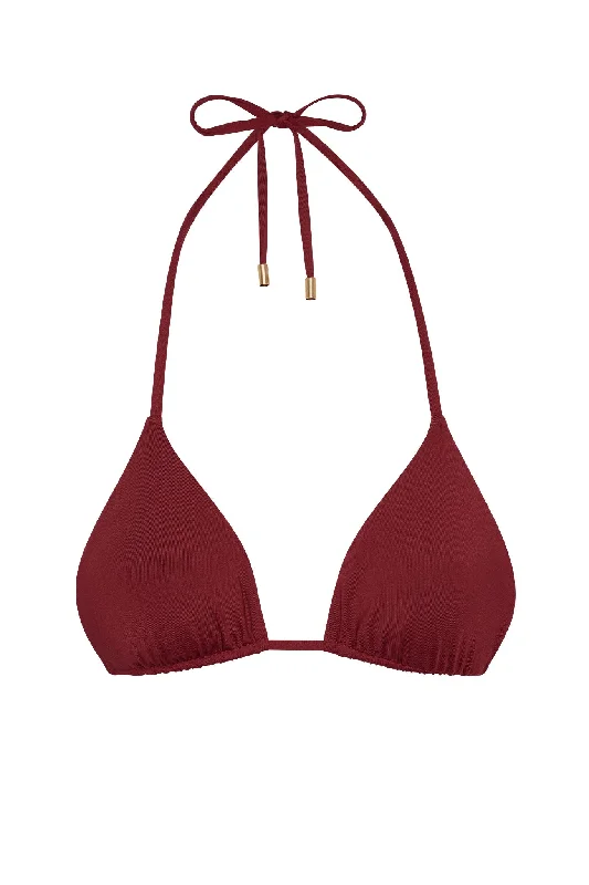 Plus Size Women's Ruffled Bikini Tops in Floral Print for a Feminine Beach LookPalma Top - Burgundy Plus Size Women's Ruffled Bikini Tops in Floral Print for a Feminine Beach LookPalma Top - Burgundy