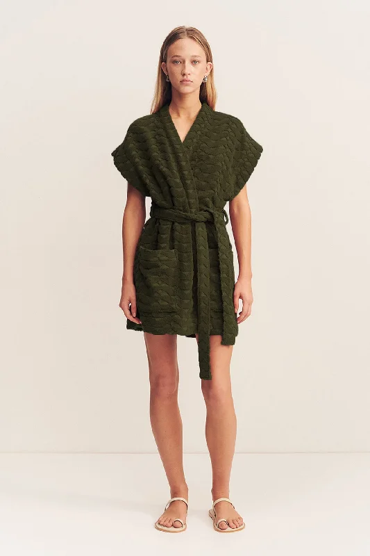 PAULINE SLEEVELESS ROBE - KHAKI