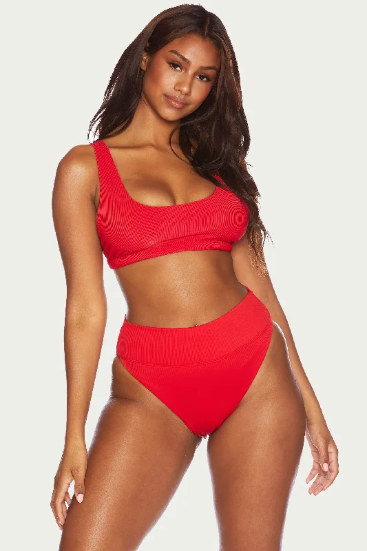 Women's Halter Neck Swim Tops with Tie - Back in Neon Colors for a Bold Summer VibePeyton Top Red Women's Halter Neck Swim Tops with Tie - Back in Neon Colors for a Bold Summer VibePeyton Top Red