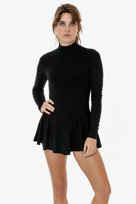 Organic Cotton Bodysuits for an Eco - Friendly and Comfortable OptionPON410 - Ponte Long Sleeve Mockneck Skirted Leotard Organic Cotton Bodysuits for an Eco - Friendly and Comfortable OptionPON410 - Ponte Long Sleeve Mockneck Skirted Leotard