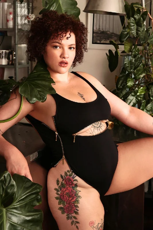 Mesh Bodysuits for a Bold and Edgy Fashion StatementRolling Peek Bodysuit - Black