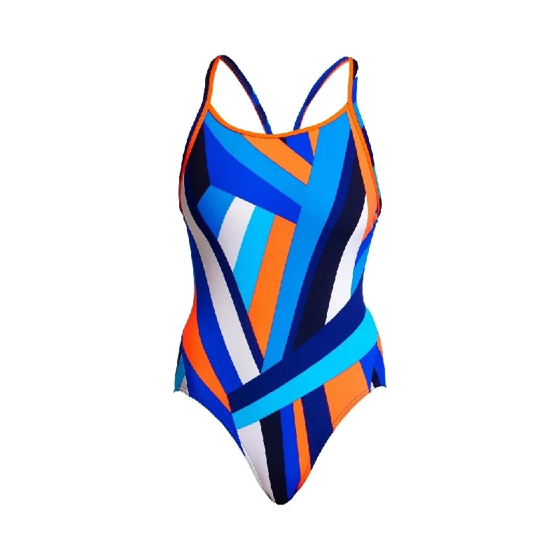 Push - up women swimwear to enhance the bust for a more confident beach lookScaffolded | Ladies Diamond Back One Piece