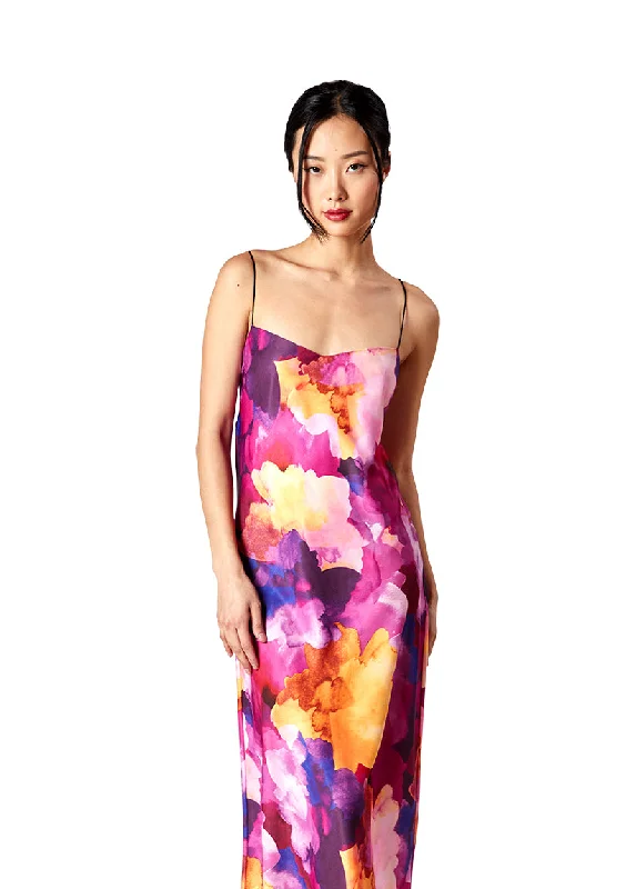 Anti - UV ray cover ups for outdoor summer activitiesSilky Watercolor Bias-Cut Maxi Dress Anti - UV ray cover ups for outdoor summer activitiesSilky Watercolor Bias-Cut Maxi Dress