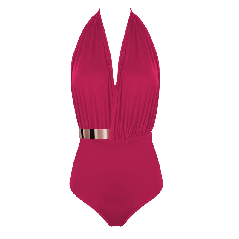 Plus Size Women's Wrap - Style One - Pieces in Burgundy with Belt for a Figure - Flattering OptionST. TROPEZ II Swimsuit - STUDIO EDITION ROSÉGOLD/ BLACK METALLIC - Pink Cereja Plus Size Women's Wrap - Style One - Pieces in Burgundy with Belt for a Figure - Flattering OptionST. TROPEZ II Swimsuit - STUDIO EDITION ROSÉGOLD/ BLACK METALLIC - Pink Cereja
