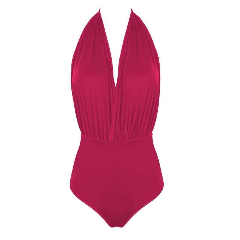 Women's Cut - Out One - Pieces in Black with Geometric Shapes for a Modern and Edgy StyleST. TROPEZ II Swimsuit Pink Cereja Women's Cut - Out One - Pieces in Black with Geometric Shapes for a Modern and Edgy StyleST. TROPEZ II Swimsuit Pink Cereja