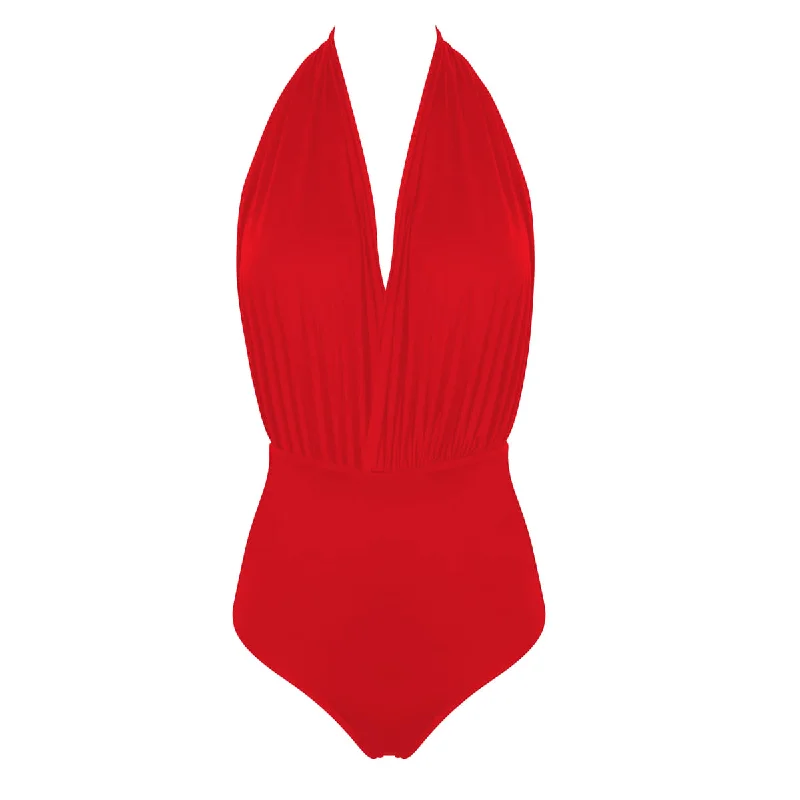 Plus Size Women's Striped One - Pieces in Navy and White for a Nautical - Inspired EnsembleST. TROPEZ II Swimsuit RED Plus Size Women's Striped One - Pieces in Navy and White for a Nautical - Inspired EnsembleST. TROPEZ II Swimsuit RED