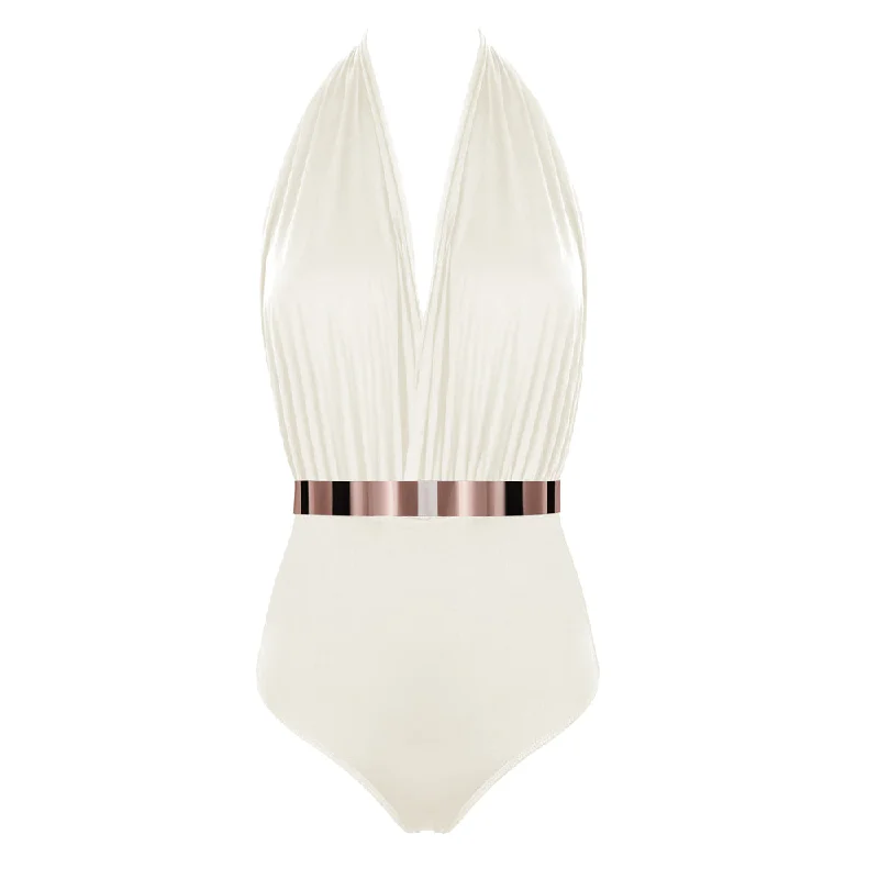 Women's Cut - Out One - Pieces in Black with Geometric Shapes for a Modern and Edgy StyleST. TROPEZ II SWIMSUIT *STUDIO EDITION ROSÉGOLD ECRU Women's Cut - Out One - Pieces in Black with Geometric Shapes for a Modern and Edgy StyleST. TROPEZ II SWIMSUIT *STUDIO EDITION ROSÉGOLD ECRU