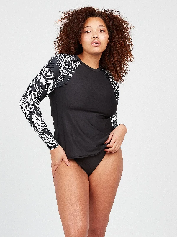 Plus Size Women's Boho - Style One - Pieces in Multicolor with Tassels for a Festival VibeStay or Leaf Long Sleeve UPF 50 Plus Size Rashguard - Black Plus Size Women's Boho - Style One - Pieces in Multicolor with Tassels for a Festival VibeStay or Leaf Long Sleeve UPF 50 Plus Size Rashguard - Black