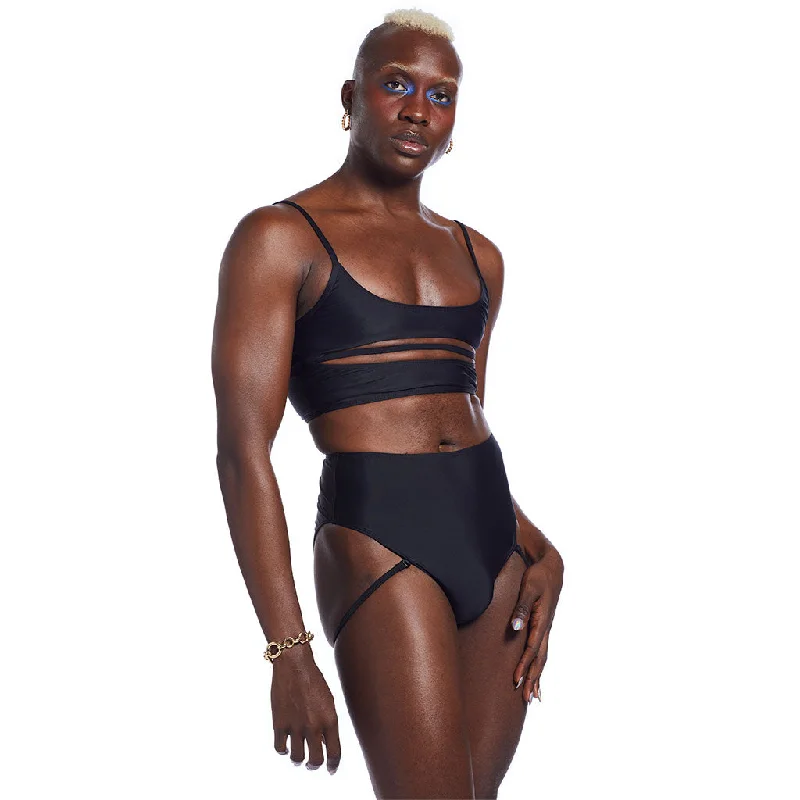 Women's Mesh - Inserted Swim Tops in Black for a Sexy and Modern Beach EnsembleStrata Top - Black Women's Mesh - Inserted Swim Tops in Black for a Sexy and Modern Beach EnsembleStrata Top - Black