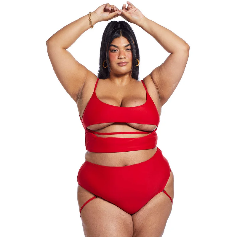 Women's Color - Blocked Swim Tops in Orange and Pink for a Vibrant Summer LookStrata Top - Red Women's Color - Blocked Swim Tops in Orange and Pink for a Vibrant Summer LookStrata Top - Red