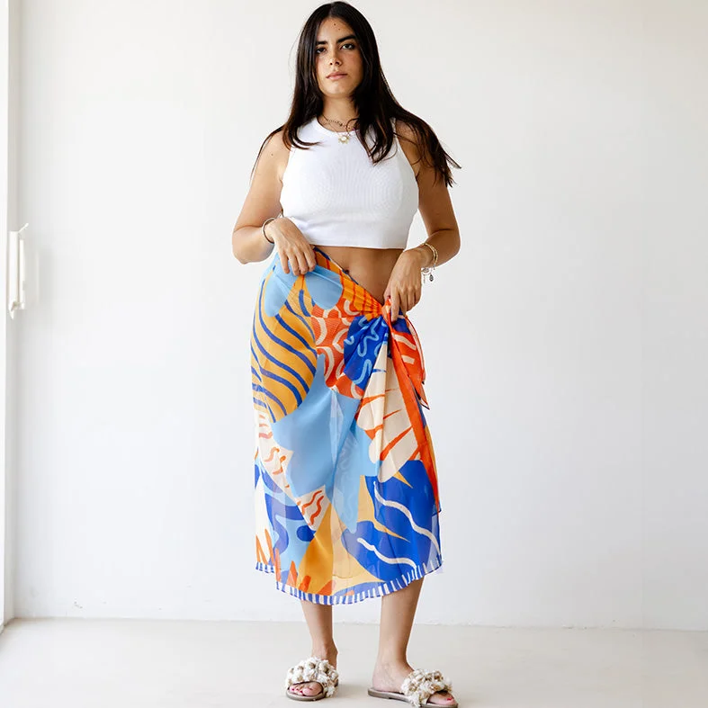 Women's sheer chiffon cover ups for beach partiesUnder The Sea Chiffon Cover Up