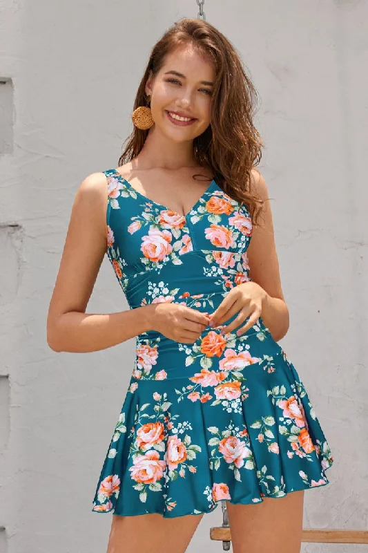 Women's Velvet One - Pieces in Emerald Green for a Luxurious and Sophisticated OccasionV Neck Swimming Skirt Ruched Swim Dresses Women's Velvet One - Pieces in Emerald Green for a Luxurious and Sophisticated OccasionV Neck Swimming Skirt Ruched Swim Dresses