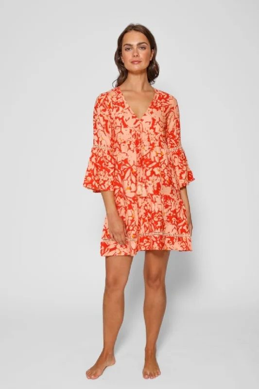 Drawstring - closure cover ups for adjustable sizingValencia Tiered Tunic