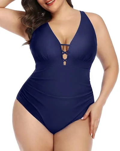 Plus Size Women's Animal Print One - Pieces in Leopard for a Bold and Trendy StatementPush Up Padded Bra Plus Size Slimming One Piece Swimsuit-Navy Blue Plus Size Women's Animal Print One - Pieces in Leopard for a Bold and Trendy StatementPush Up Padded Bra Plus Size Slimming One Piece Swimsuit-Navy Blue